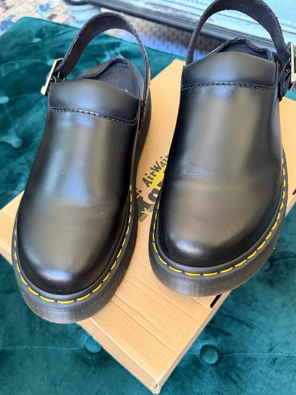 Dr Martens Archive Black Leather Platform Mules